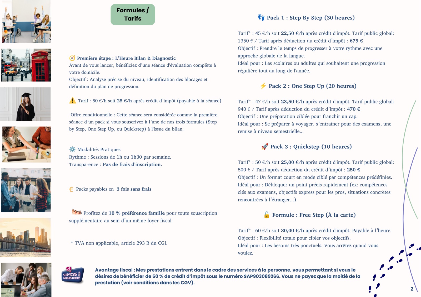Formules et Tarifs